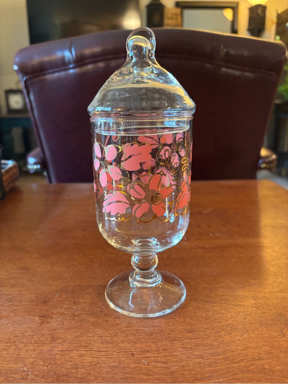Handpainted Pedestal Apothocary Jar